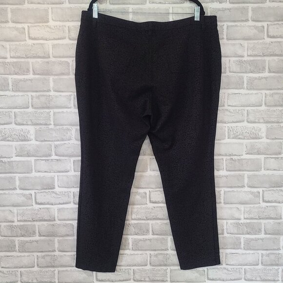 Eileen Fisher Black Filigree Printed Ponte Knit Pants 18W Classic Staple - Picture 2 of 9